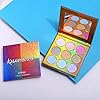 UCANBE Kaleidoscope Holographic Highlighter Makeup Palette Kit, 9 Color Polarized Shimmer Illuminating Glow Highlighting Bronzers Powder Set, Laser Outer Packaging with Mirror Cosmetics