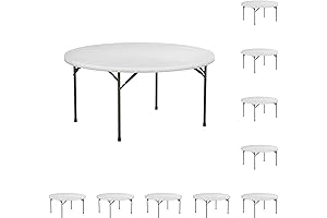 10-Pack! 60 Inch Round Folding Table: The Perfect Solution for Large Gatherings