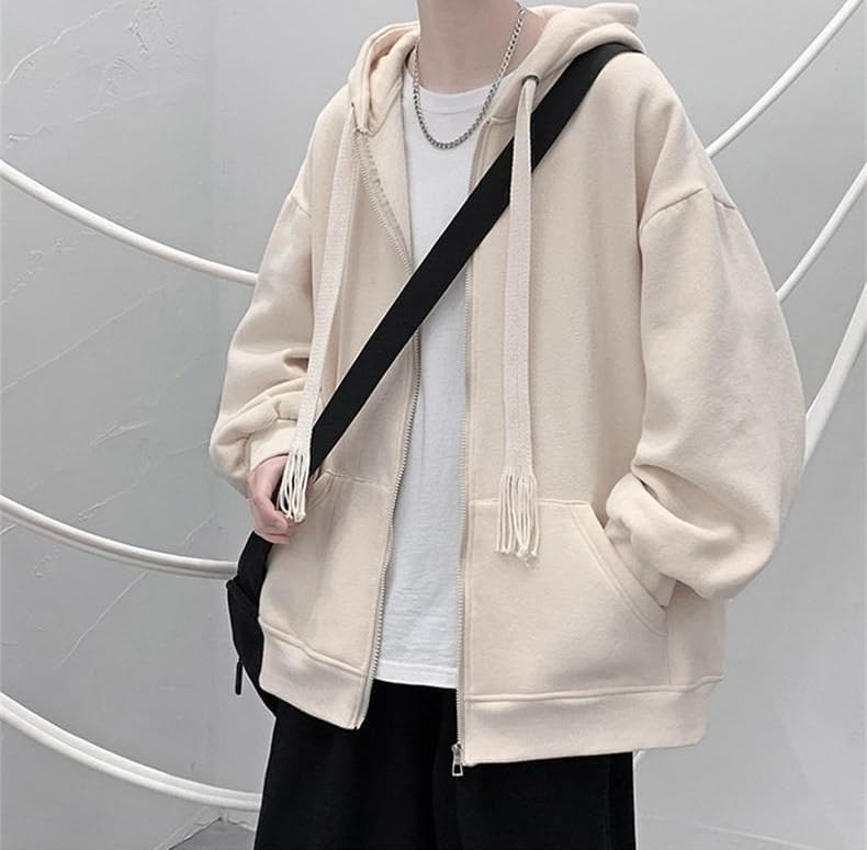 Mens Gothic Plain Zip Up Hoodie Y2K Harajuku Baggy Hoodie Grunge Cute Oversized Hoodies Preppy Y2K Jackets Sweatshirt3