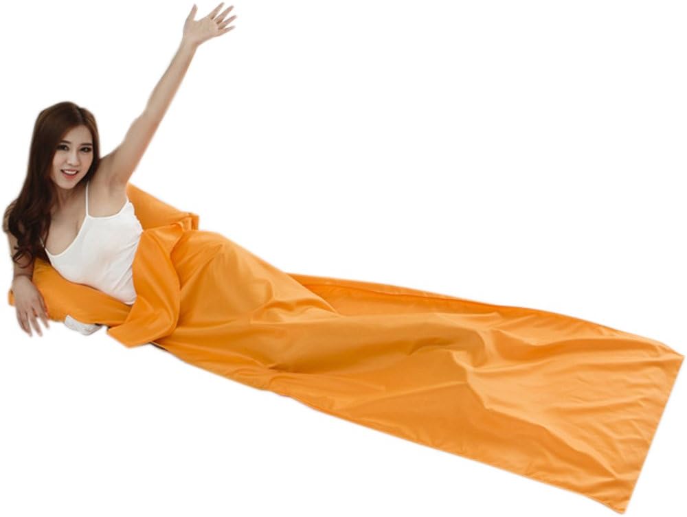 210 x 70 cm Sleeping Bag Ultralight Warm Small Muslin Sleeping Bag for Adults, Men / Women, For Outdoor Camping / Hiking / Fishing / Walking / Travelling, yellow
