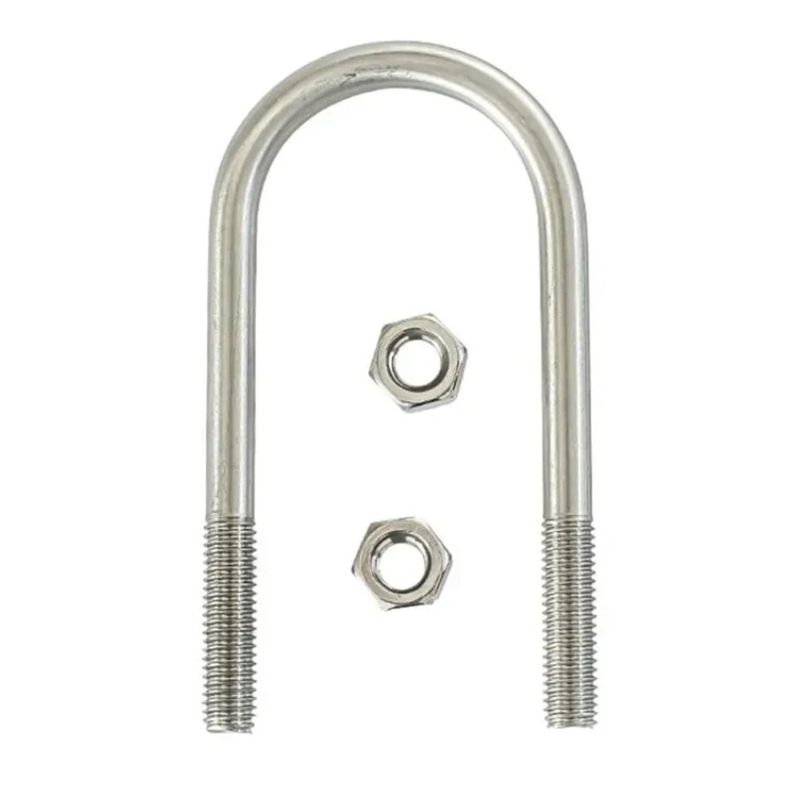 Bulloni A U M6 M8 Vite a forma di U in acciaio inossidabile 304 Bullone a cerchio a cavallo Morsetto for tubo a Lunghezza 30-198 mm(M8x114x165mm 1set)