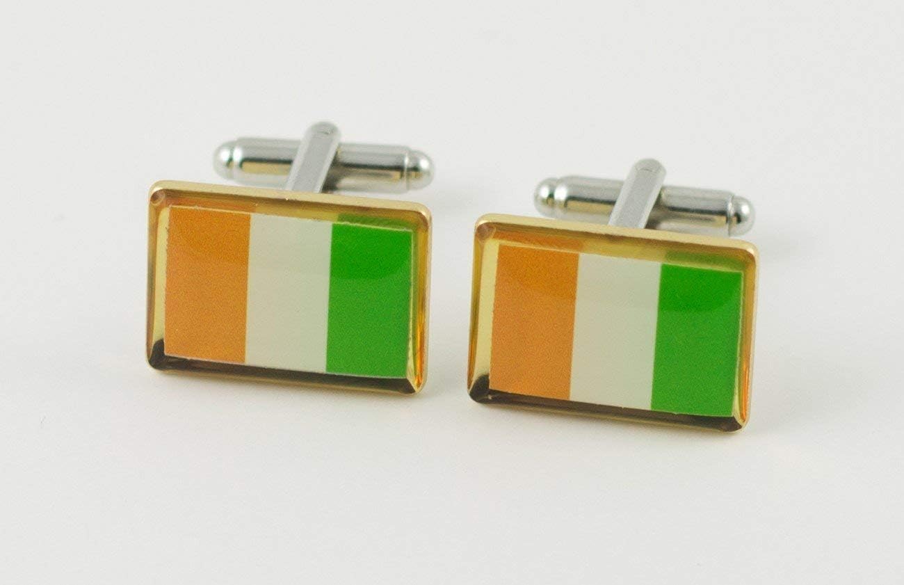 Ivory Coast Flag Cufflinks, Lapel Pins, Tie Bars, Earrings, Jewelry and Accessories