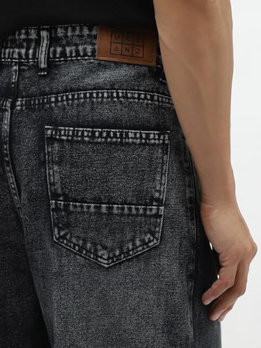 Image of Urbano Fashion Men's Loose Baggy Fit Heavy Washed Jeans Non-Stretchable