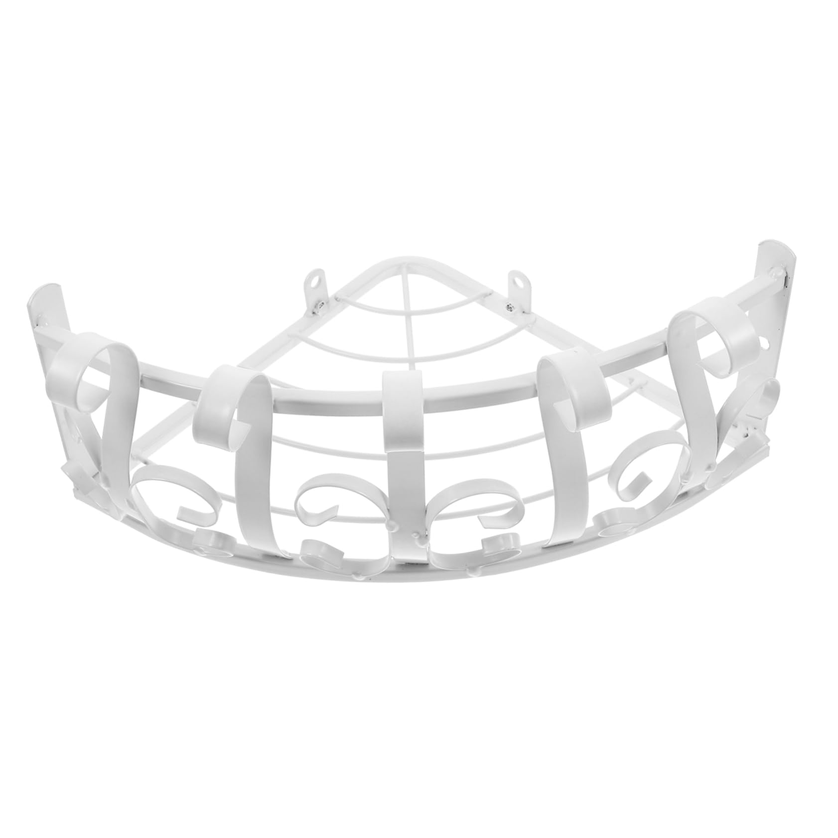 VINTORKY 1Pc Wall Mounted Iron Flower Pot Rack White Semicircle Hanging Flower Shelf for Indoor and Outdoor Use for Plants and Floral Displays