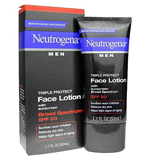 Neutrogena Men Triple Protect Face Lotion with Sunscreen SPF 20 1.70 oz (Pack of 3)