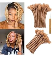 Alishow #27 Blonde 8 inch 100% Real Human Hair Dreadlock Extensions for Women/men 0.6cm Thickness...