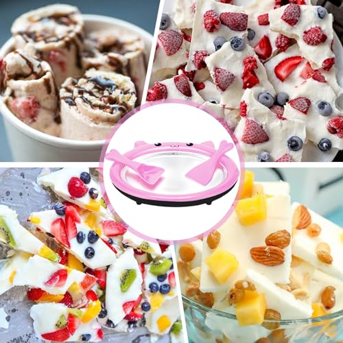 Eisrollenhersteller gerollte Eismaschine Rolled Ice Cream Machine Hausgemachte Eisrollenhersteller gefrorener Joghurthersteller Sofortkalter Teller zum Herstellen von Soft Serve Slushies Sorbet & Gel – Bild 7