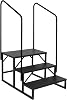 LUCKUP 3-Tier RV Stair with Handrail Anti-Slip Hot Tub Step Portable Mobile Home Stair for RV Travel Trailer Camper Outdoor Black