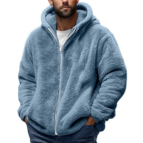 Sweat à capuche homme avec fermeture éclair isolant comme un manteau polaire