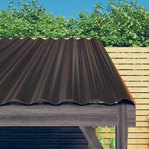 Festnight Corrugated Roofing Sheet Metal Roofing Sheets, Roof Panels 36pcs Galvanised Steel Greenhouse Shed Roof Sheet Garage Metal Roofing Covers, 80 x 36 cm Anthracite
