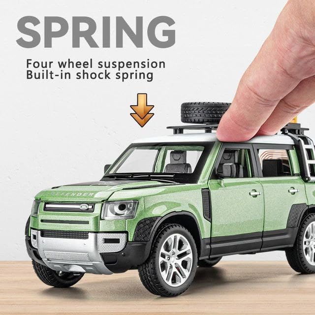 Image of Land Rover Defender Sports Model Car with Box, Zinc Alloy Pull Back Toy car with Sound and Light for Kids Boy Girl Gift [Colors as Per Stock] (Land Rover Defender Sports)