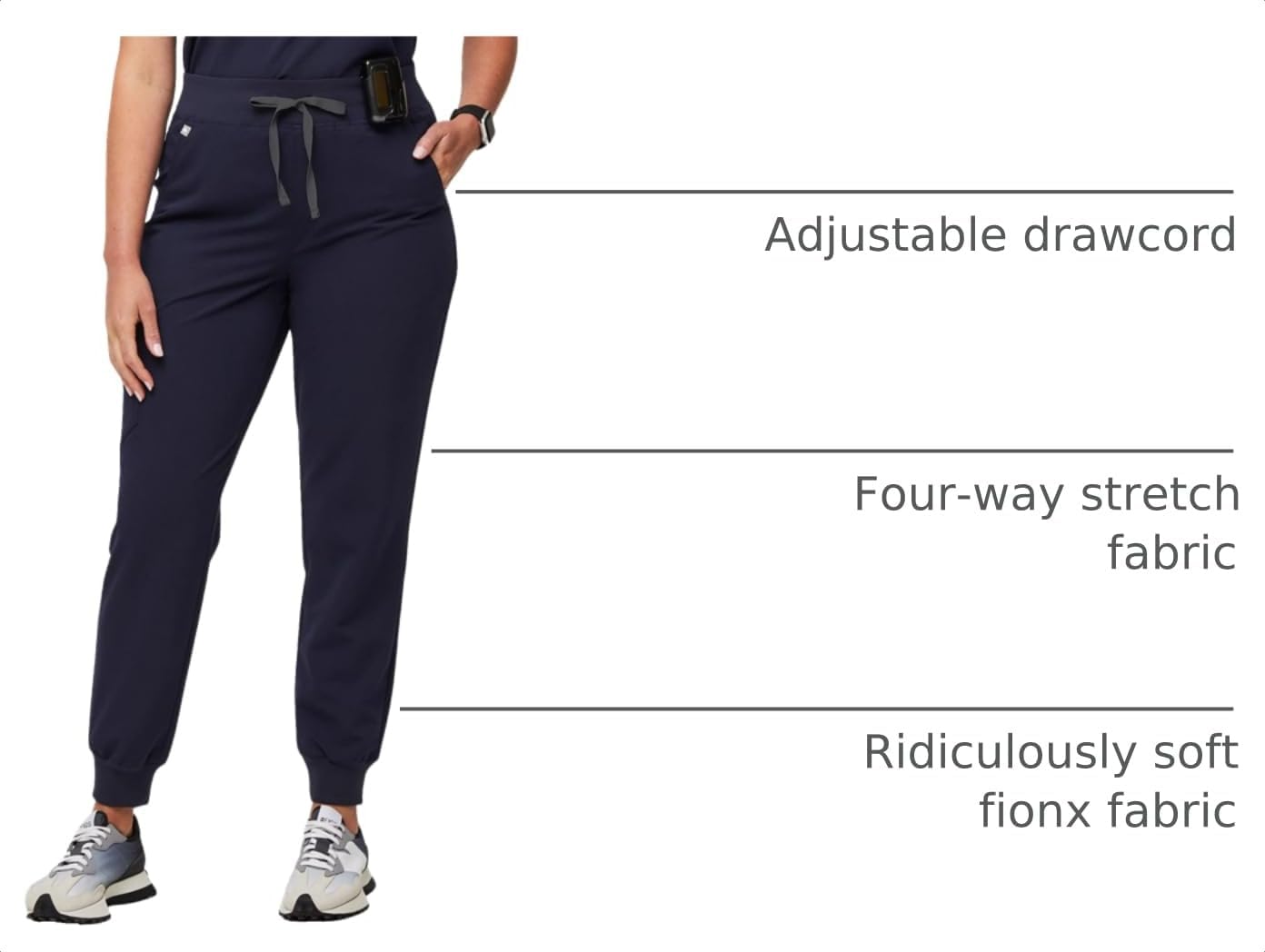  Zamora High Waisted Jogger Scrub Pants for Women — Slim Fit, 6 Pockets, High Rise Yoga Waistband thumbnail