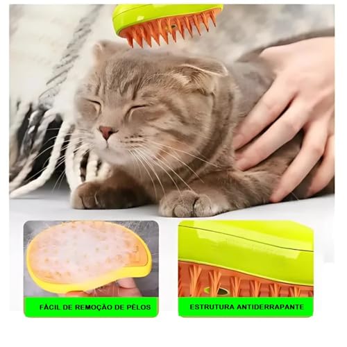 Kit de Limpeza para Pets 2 em 1, Escova Massageadora com Vapor e Limpador de Patas Portátil