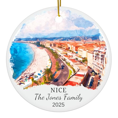 Personalized Nice Christmas Ornament, Personalized France Christmas Ornament, Custom Nice, France Ornament, Couple Ornament