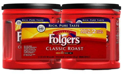 Image of Folgers Coffee Twin Pack, Classic Roast, 67.8 Ounce