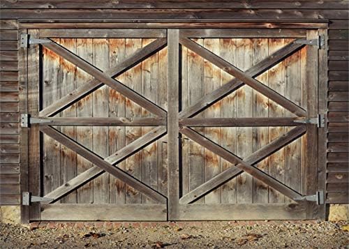 Leowefowa Vinyl Old Barn Door Backdrop 12X8FT Western Cowboy Rural Background for Photography Nostalgia Wood Plank Kids Adults Photo Studio Props