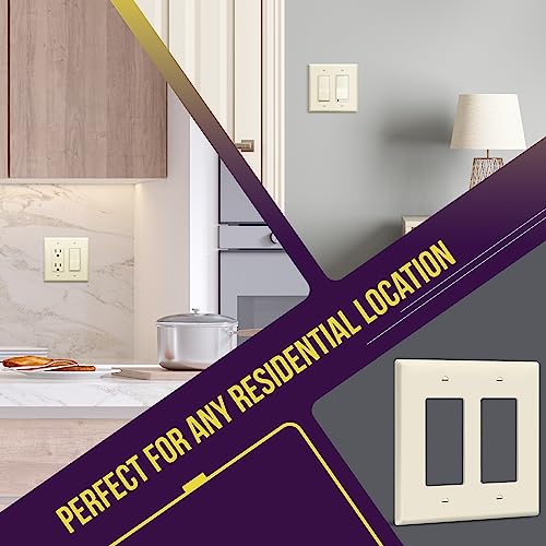 Image of ENERLITES 2-Gang Mid-Size Decorator Switch Outlet Wall Plate Cover, 1 Pack