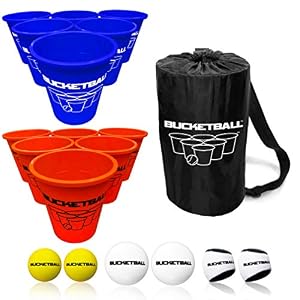 BucketBall | Team Color Edition | 12 Color Options | The Original Giant Pong Game | Great for Camping, Beach, Yard, Lawn…