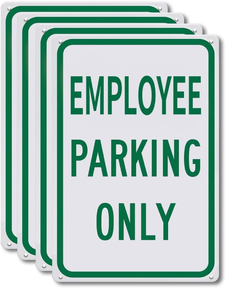 8pcs Bundle Employee Parking Only Sign - 8 x 12 inch Metal Aluminum Parking Sign for Indoor and Outdoor, UV Protected, Waterproof, Weatherproof and Fade Resistant