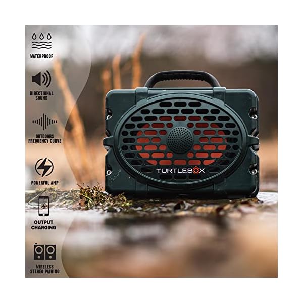 Turtlebox Gen 2: Loud! Outdoor Portable Bluetooth 5.0 Speaker | Rugged, IP67, Waterproof, Impact Resistant & Dustproof (Rich, Full Sound, Plays to 120db, Pair 2X for True L-R Stereo), Green - Image 3