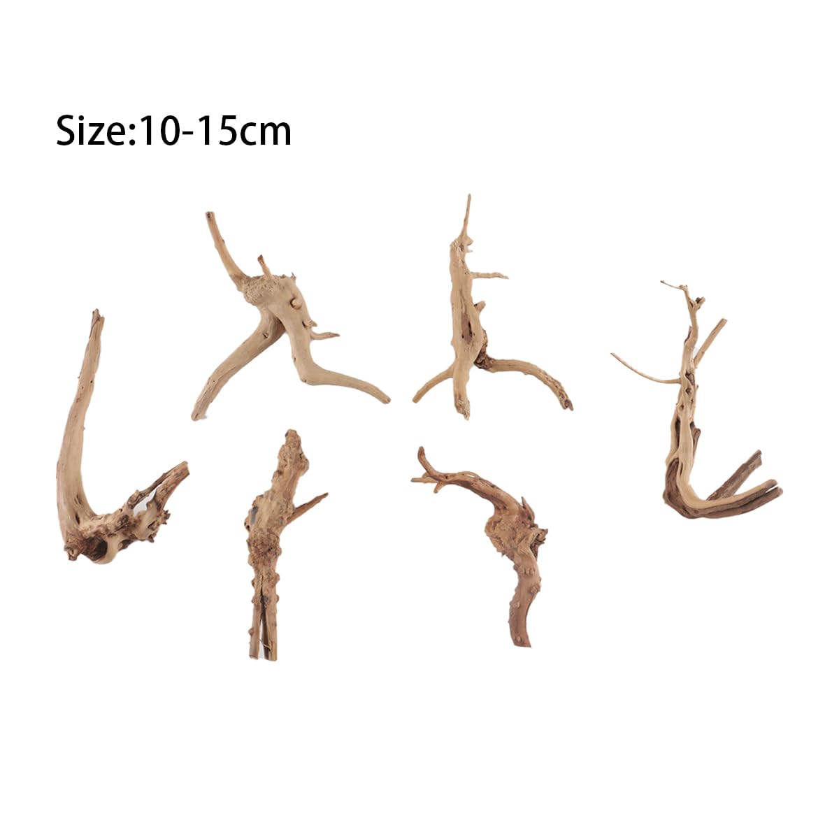 Lot de 6 branches de bois flotté naturel pour aquarium, décorations pour aquariums et habitats de reptiles