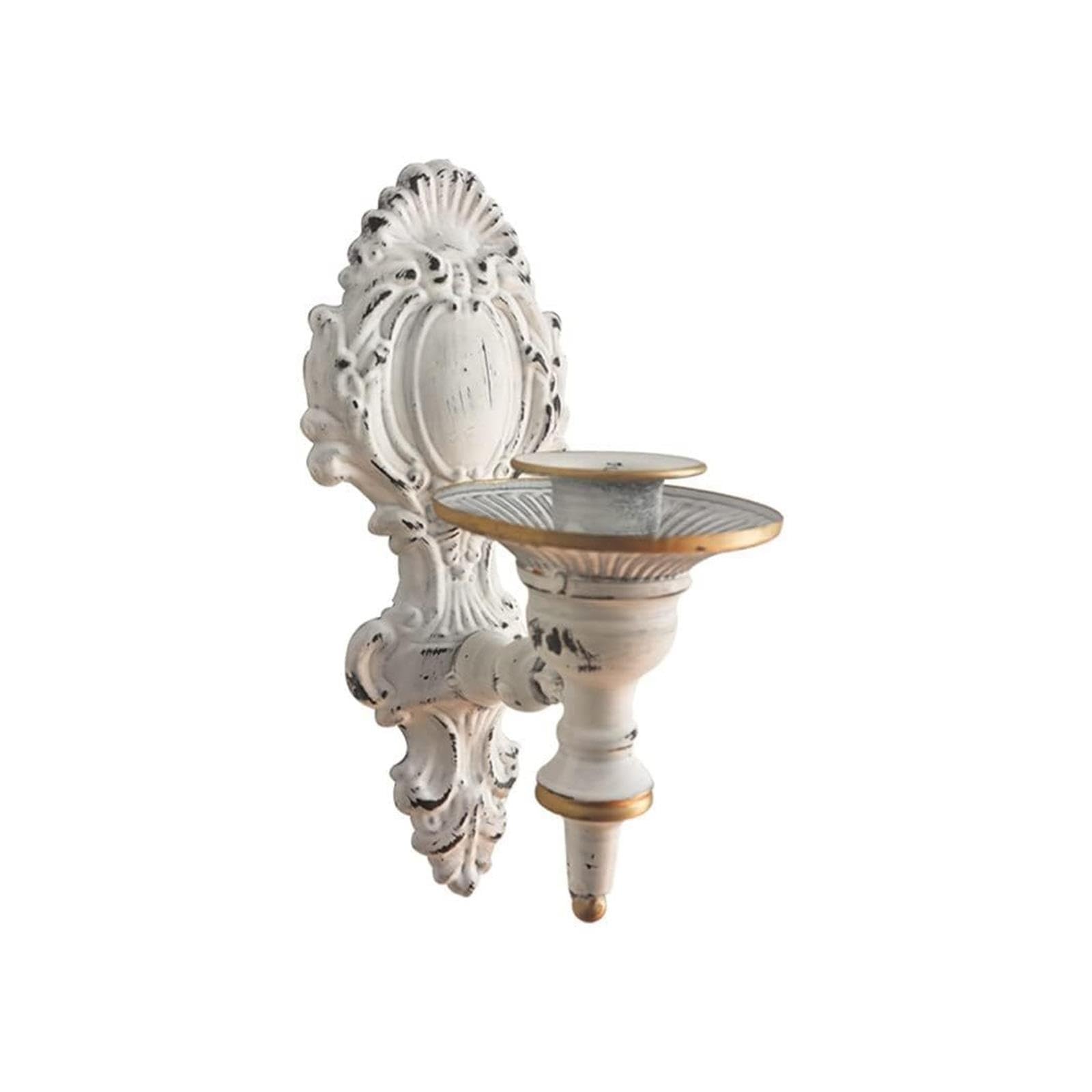 Portacandele Portacandela da Parete in Ferro Corte Francese Decorazioni per la mensola del Camino(Antique White B)