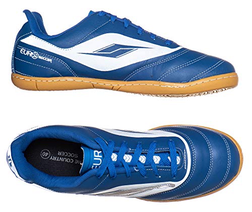 Chuteira Adulto Couro Futsal 4603CA - AS097 Cor:Royal-Branco;Tamanho:42