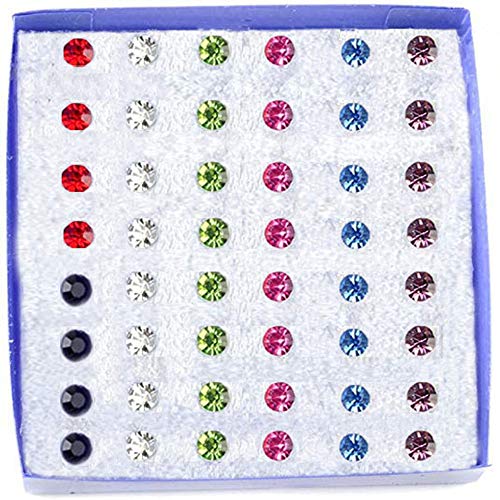 144Pairs  Multicolor Acrylic Wholesale Invisible Bar Crystal Earring Studs Bulk For Women Girls #TOP5