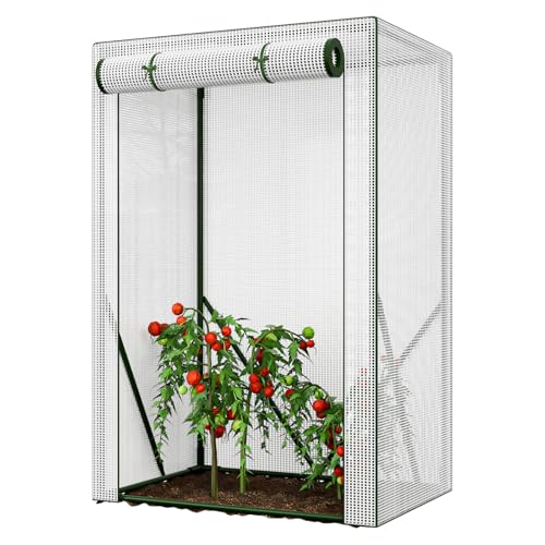 PUTINEI Serre à tomates en film plastique avec porte enroulable - 100 x 50 x 150 cm - Pour jardin, balcon, terrasse, film de serre (sans cadre)