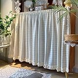 ZIUSFAC Tenda per Armadio Tende Corte sotto Il Lavandino Tenda da Cucina Casa di Campagna Tendina Sottolavello Tende per Scaffali Lavatrice(70x90cm/27.6x35.4in)