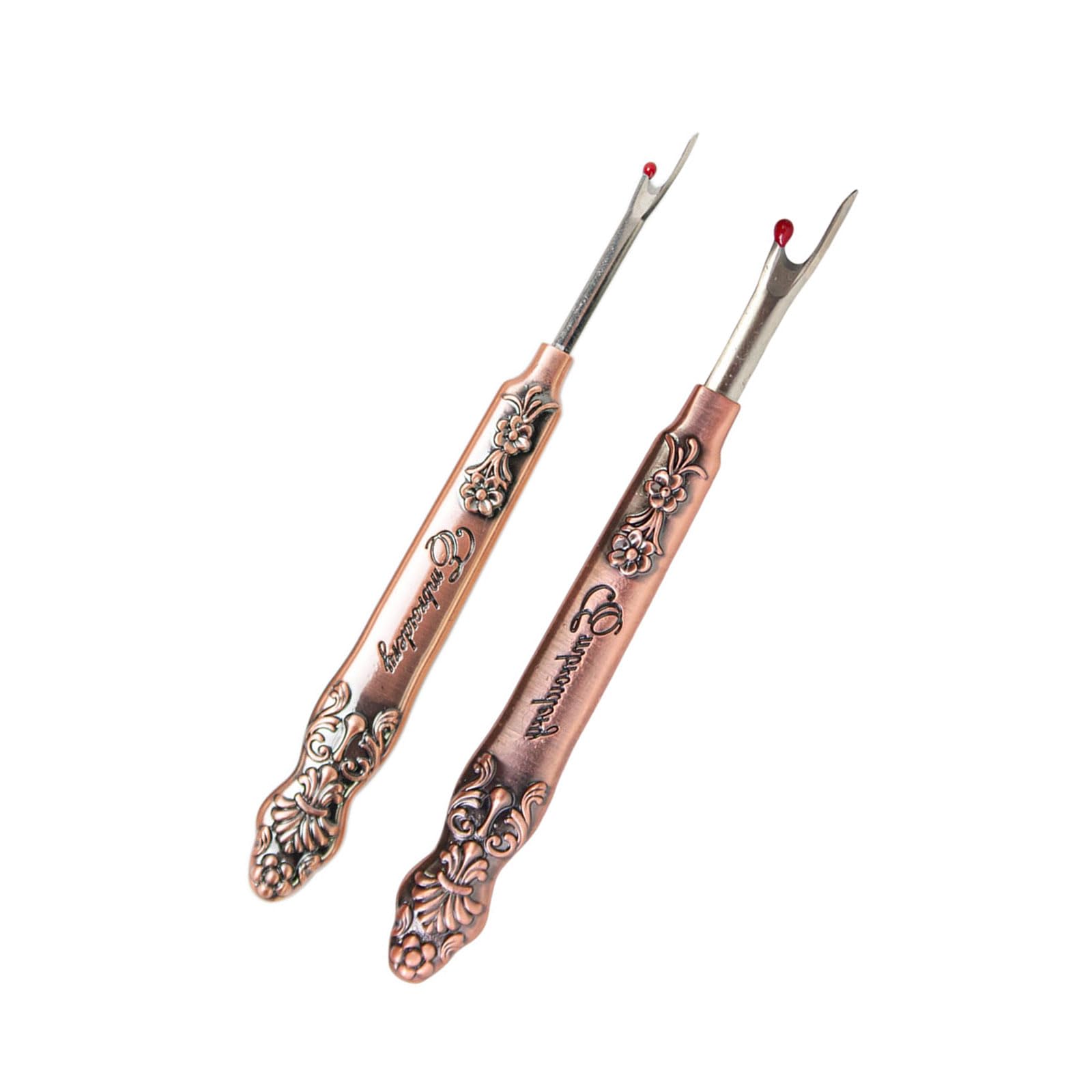 Tsophreniq Of 2 Vintage Metal Seam Unpicker Stitching Sewing Thread Remover for Buttonhole Opener