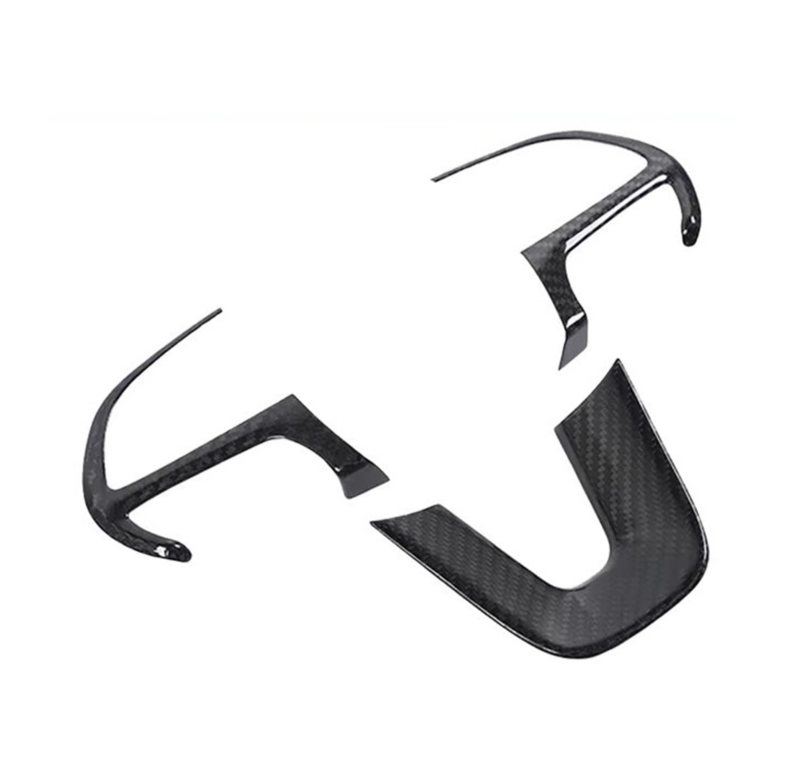 Stickers Inner Steering Wheel Decoration Cover Trim Sticker for Dodge for Challenger for Durango for Charger 2015-2022 Interior Trim(Carbon Fiber 3piece)