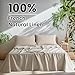SONORO KATE 100% French Pure Linen Sheets, Breathable and Durable Linen King Size Sheets, Anti-Tear Linen Bed Sheets, Machine Washable, 16 Inch Deep Pocket - 4 Piece (Natural Linen, King)