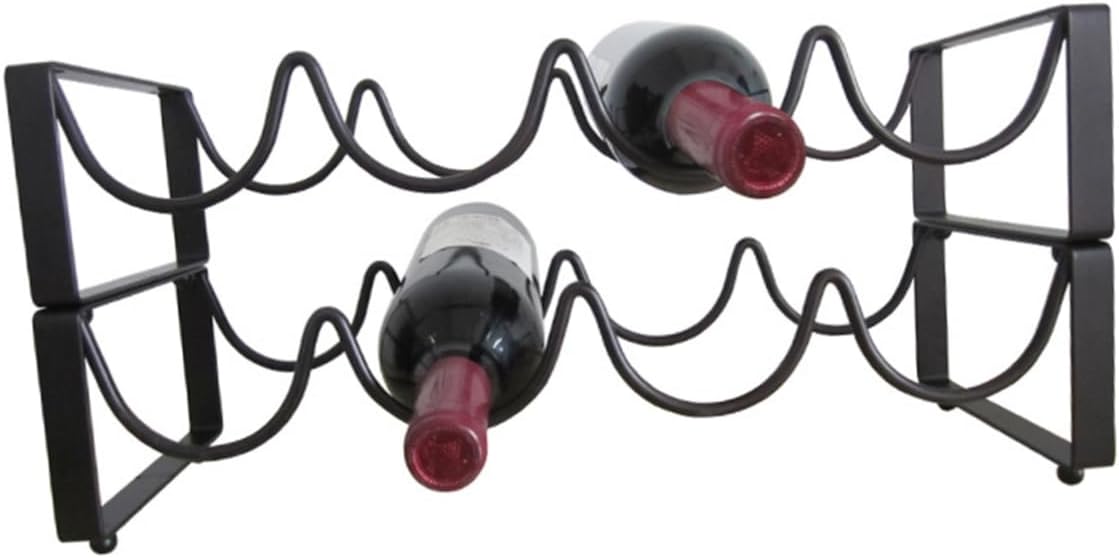 Wire Wine Rack Vintage Storage Modern Design Easy Assembly Non-Slip Base