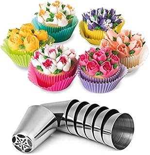 Russian Piping Tips Set, Wowdecor 24pcs Cake Cupcake Decorating Supplies Kit, Icing Nozzles Flowers Shaped, Frosting Bags and Tips Baking Supplies (12pcs Russian Tips)