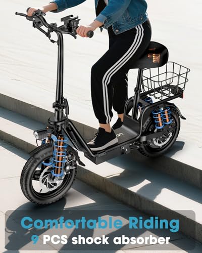 Electric Scooter with Seat for Adults, Peak 1300W Motor,