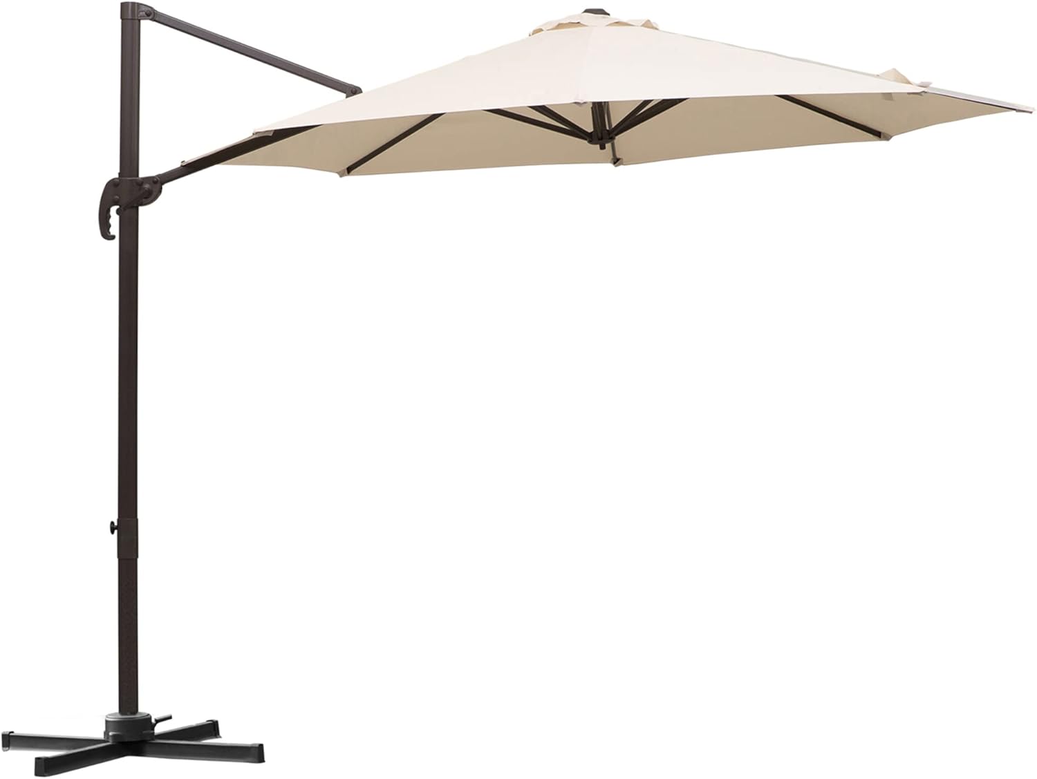 Outsunny 3M Cantilever Parasol, Hanging Garden Umbrella Sun Shade with