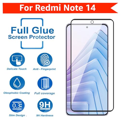Image of POPIO Military-Grade Gorilla Tempered Glass for Redmi Note 14 5G | 9H Hardness, Edge-to-Edge, Bubble-Free