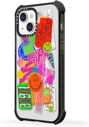 Miniatura 2 de CASETiFY Funda Ultra Impact para iPhone 13 Mini protección contra caídas de 9.8 pies - Plátano incendiario - Negro transparente