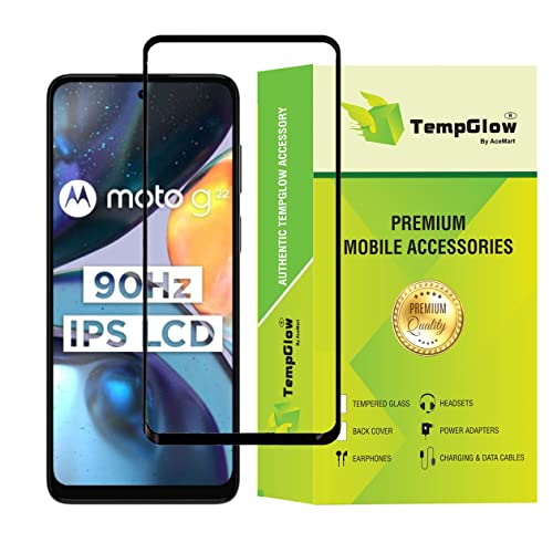 Image of Screen Protector for Motorola Moto G22 (Black) Tempered Glass Edge-to-Edge 6D Screen Guard With Installation Kit