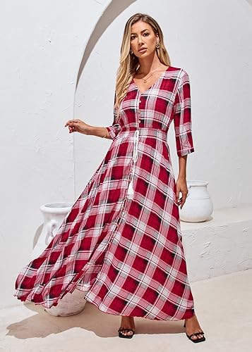 Image of Casual Summer Dresses for Women 2026 Maxi Dress Flowy Bohemian Beach Party
