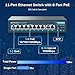 YuanLey 8 Port Gigabit PoE Switch with 2 Gigabit Uplink, 8 PoE+ Port 1000Mbps, 1 SFP Port, 120W 802.3af/at, Metal, Qos, Unmanaged Plug and Play AI Smart Detection Ethernet Switch