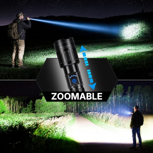 MIXILIN Rechargeable LED Flashlights High Lumens, Super Bright 99000 Lumens Flashlight with 5 Modes, Waterproof Powerful Flash Light Handheld Flashlights for Home Camping Emergencies - 2 Pack - Image 4
