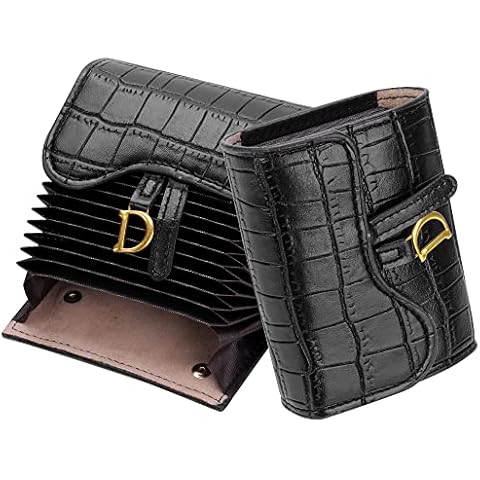 Gadom Credit Card Holder RFI, 20 Card Slots Credit Card Wallet Purse Coin Purse Card Cases Holder for Women(Black) Cover