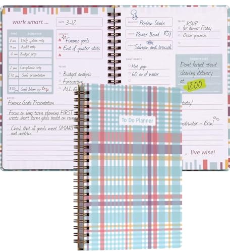 Oxford To Do Planner; Undated Daily Planner for School/Work & Life; Hardcover Spiral Notebook; Goal Setting & Planning; 180 Pages, 5.5” x 8.5” (90992)