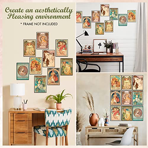 97 Decor Alphonse Mucha Art Print - Art Nouveau Decor, Alfons Mucha Poster, Art Deco Wall Art, Vintage French Nouveau Advertisement Painting, Fine Arts Posters for Bedroom Decorations (7x10 UNFRAMED)