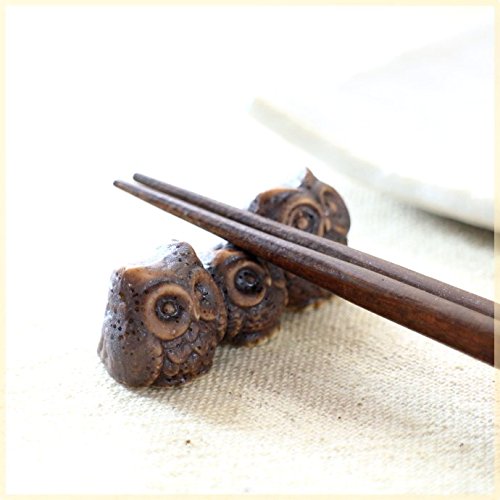 フクロウ三連箸置き 箸置き 箸休め はしおき お箸レスト ふくろう 梟 不苦労 和洋食に使える 国産 美濃焼