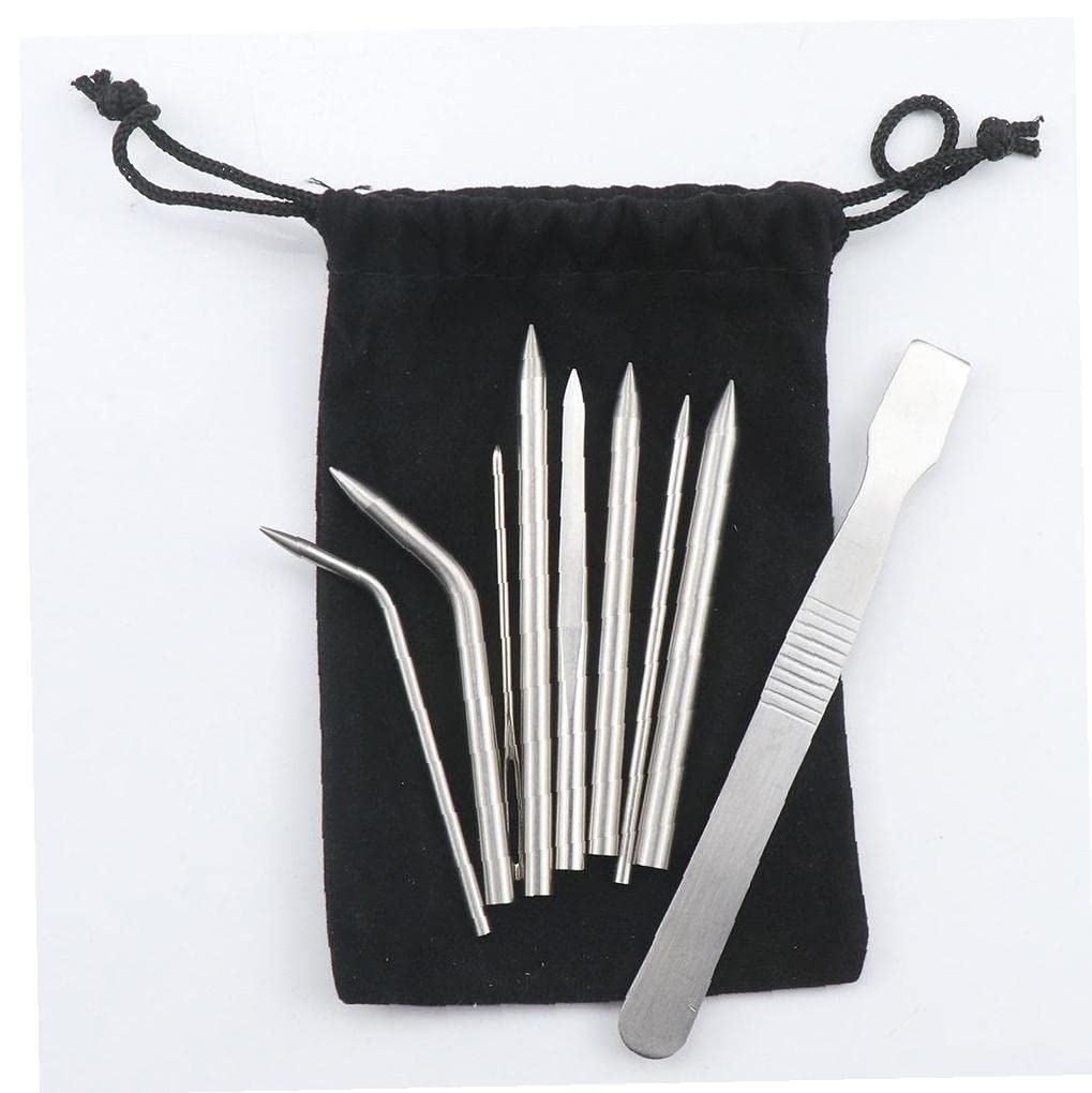 Paracord FID Marlin Spike Set Steel De Acero Inoxidable Paracord Lacching Stitching Agujas Y Herramienta De Suavizado Herramientas De Nudo para Trabajo De Cuero Paracord