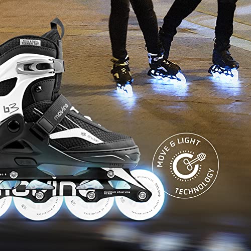 Movino Inline Skates Cruzer B3 Verstellbare Rollschuhe Damen Mädchen Jungen Inliner für Erwachsene...