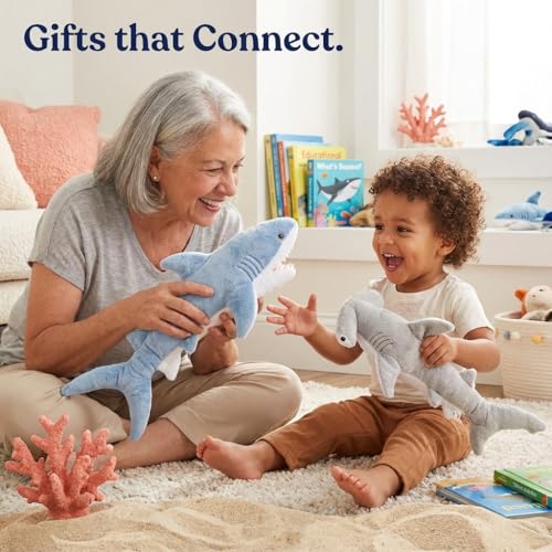 Image of Bedwina Stuffed Animal Sharks - Pack of 2 Large, 14 inch Mako & 13 inch Hammerhead Plush Shark Toys, Stuff Animals Toy, for Baby Toddlers & Kids